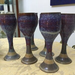 Pottery wine glasses
